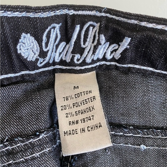 Red Rivet Black Bootified Stretch Pull On “Jean” Leggings Size M New With Tag - Picture 5 of 10